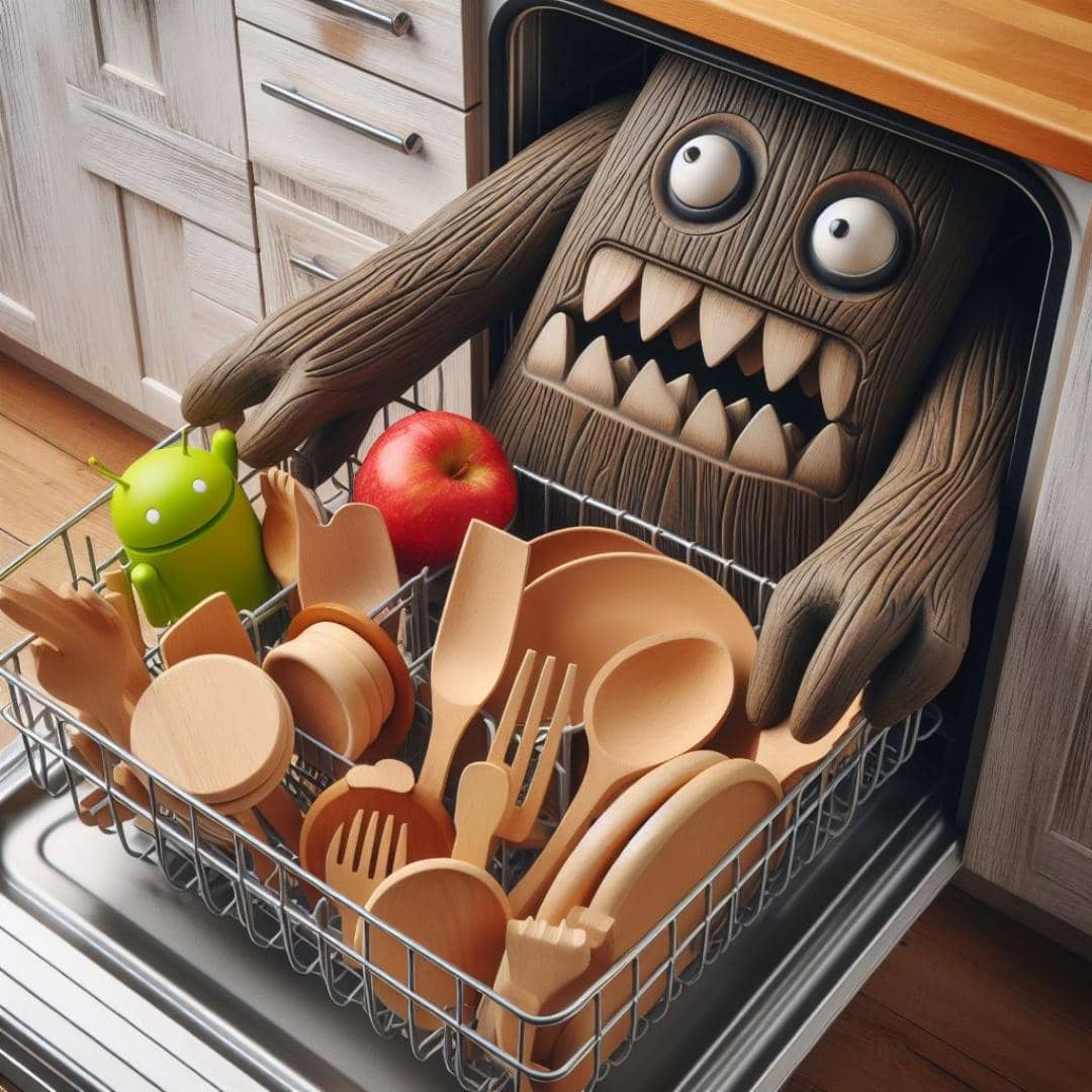 عدم استفاده از ماشین ظرف‌شویی برای مراقبت از لوازم آشپزخانه چوبی ضروری است.