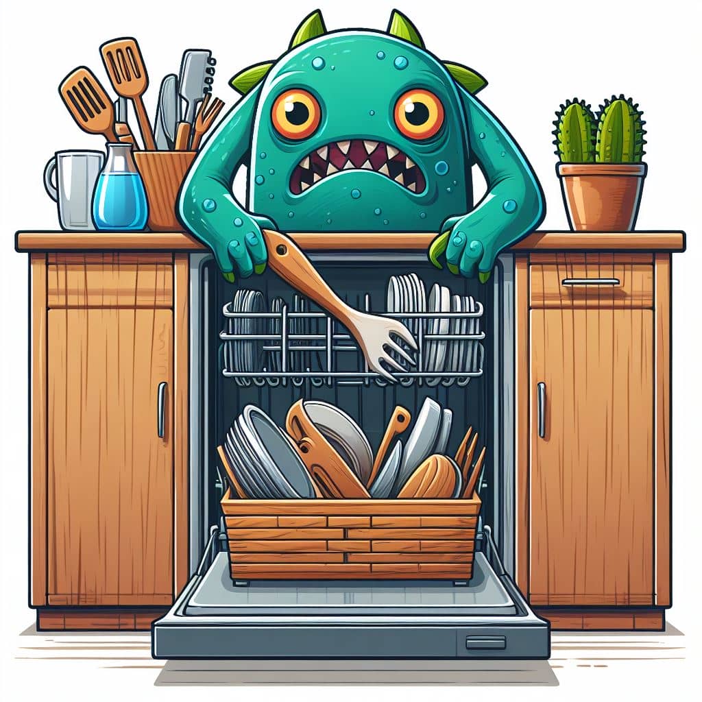 ماشین ظرف شویی برای ظروف چوبی آشپزخانه مضر است.