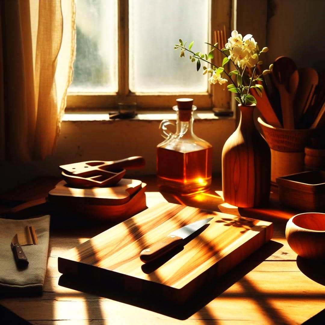 برای مراقبت از لوازم آشپزخانه چوبی، بعد از شستن و تمیز کردن آن را مدت زمان کمی مقابل آفتاب قرار دهید.