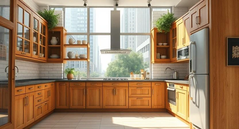 تأثیر استفاده از چوب در ایجاد حس گرما و صمیمیت در فضای دکوراسیون آشپزخانه چوبی